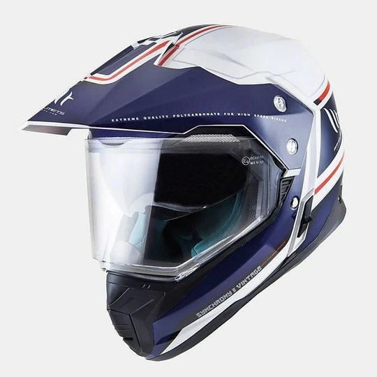 MT Helmets Casque De Moto Intégral Cross Enduro MT Casques Synchrony DuoSport Vintage Blanc Bleu 3 MT Helmets Casque De Moto Intégral Cross Enduro MT Casques Synchrony DuoSport Vintage Blanc Bleu