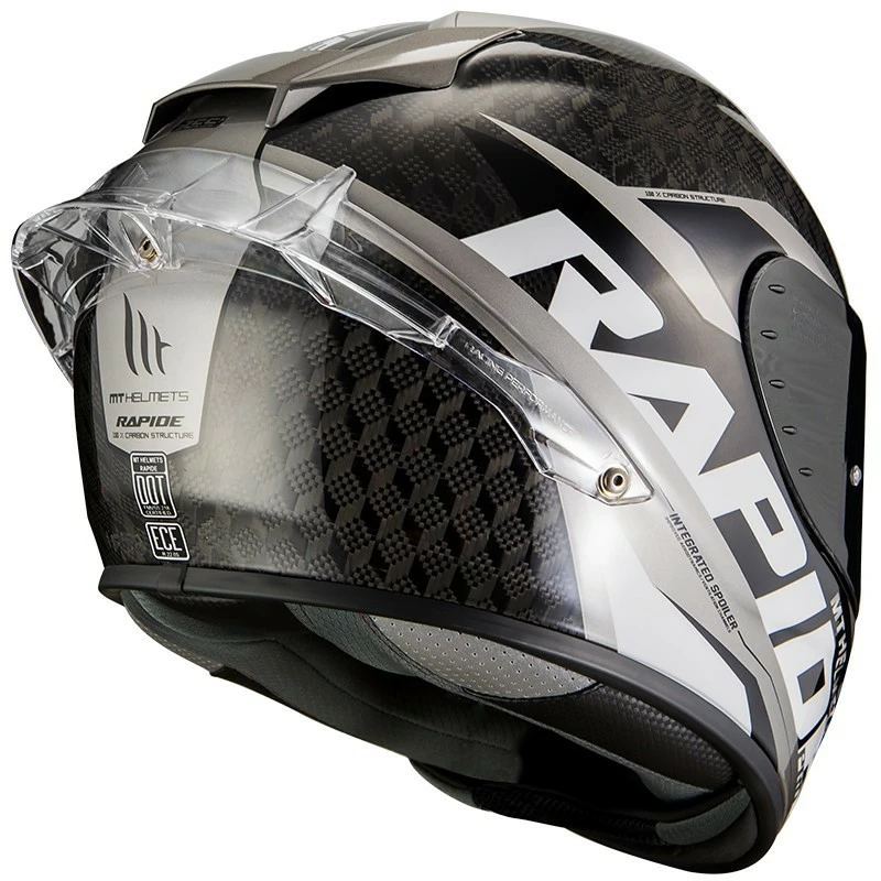 MT Helmets Casque De Moto Intégral En MT Casques Fibre RAPIDE PRO CARBON C2 Glossy Grey 4 MT Helmets Casque De Moto Intégral En MT Casques Fibre RAPIDE PRO CARBON C2 Glossy Grey – Image 2
