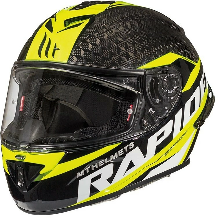 MT Helmets Casque De Moto Intégral En MT Casques Fibre RAPIDE PRO CARBON C3 Noir Jaune Fluo Brillant 4 MT Helmets Casque De Moto Intégral En MT Casques Fibre RAPIDE PRO CARBON C3 Noir Jaune Fluo Brillant – Image 2