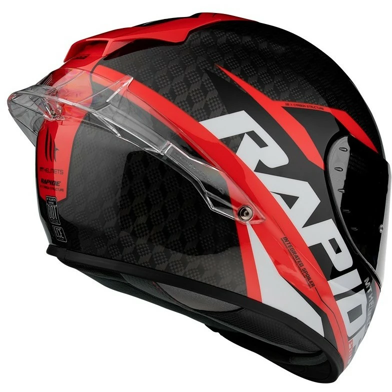 MT Helmets Casque De Moto Intégral En MT Casques Fibre RAPIDE PRO CARBON C5 Noir Rouge Brillant 5 MT Helmets Casque De Moto Intégral En MT Casques Fibre RAPIDE PRO CARBON C5 Noir Rouge Brillant – Image 3