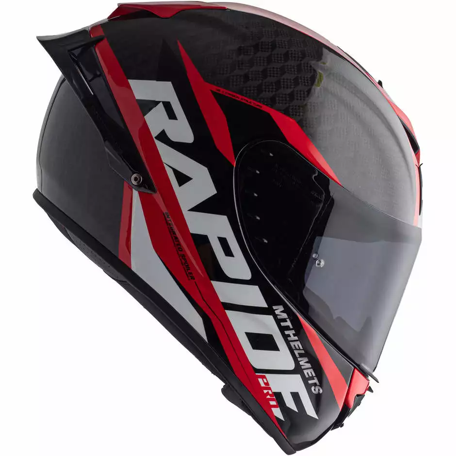 MT Helmets Casque De Moto Intégral En MT Casques Fibre RAPIDE PRO CARBON C5 Noir Rouge Brillant 8 MT Helmets Casque De Moto Intégral En MT Casques Fibre RAPIDE PRO CARBON C5 Noir Rouge Brillant – Image 6