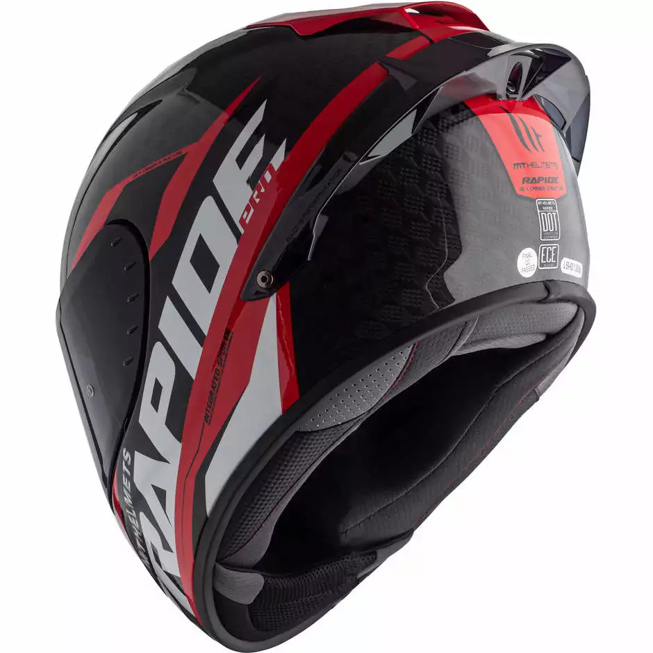 MT Helmets Casque De Moto Intégral En MT Casques Fibre RAPIDE PRO CARBON C5 Noir Rouge Brillant 9 MT Helmets Casque De Moto Intégral En MT Casques Fibre RAPIDE PRO CARBON C5 Noir Rouge Brillant – Image 7
