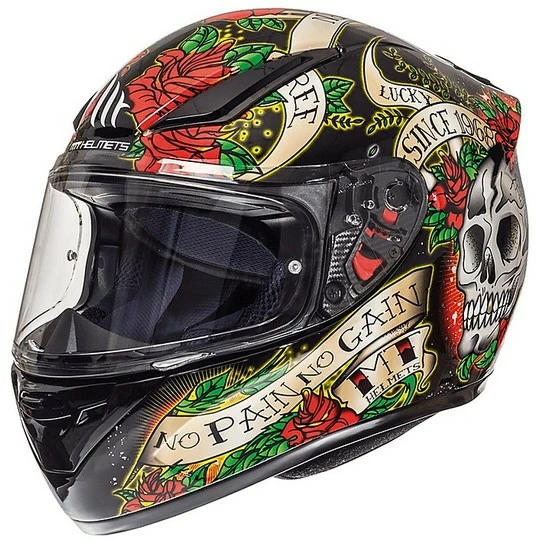 MT Helmets Casque De Moto Intégral MT Casques Revenge Skull & Roses Noir Rouge 4 MT Helmets Casque De Moto Intégral MT Casques Revenge Skull & Roses Noir Rouge – Image 2