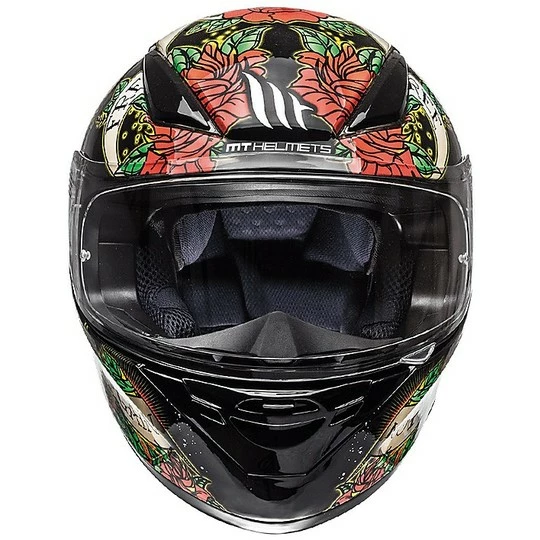 MT Helmets Casque De Moto Intégral MT Casques Revenge Skull & Roses Noir Rouge 5 MT Helmets Casque De Moto Intégral MT Casques Revenge Skull & Roses Noir Rouge – Image 3