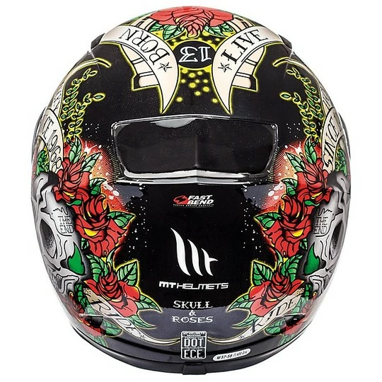 MT Helmets Casque De Moto Intégral MT Casques Revenge Skull & Roses Noir Rouge 6 MT Helmets Casque De Moto Intégral MT Casques Revenge Skull & Roses Noir Rouge – Image 4