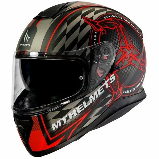 MT Helmets Casque De Moto Intégral MT Casques Thunder3 SV ISLE OF MAN B5 Matt Black Red -MTT Helmets Magasin casque de moto integral mt casques thunder3 sv isle of man b5 matt black red 135671