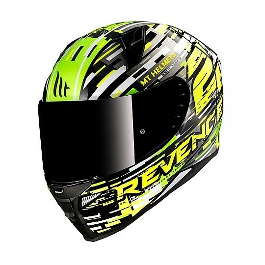 MT Helmets Casque De Moto Intégral Mt Helmet REVENGE 2 BAYE A6 Vert Fluo Pearl Glossy 3 MT Helmets Casque De Moto Intégral Mt Helmet REVENGE 2 BAYE A6 Vert Fluo Pearl Glossy