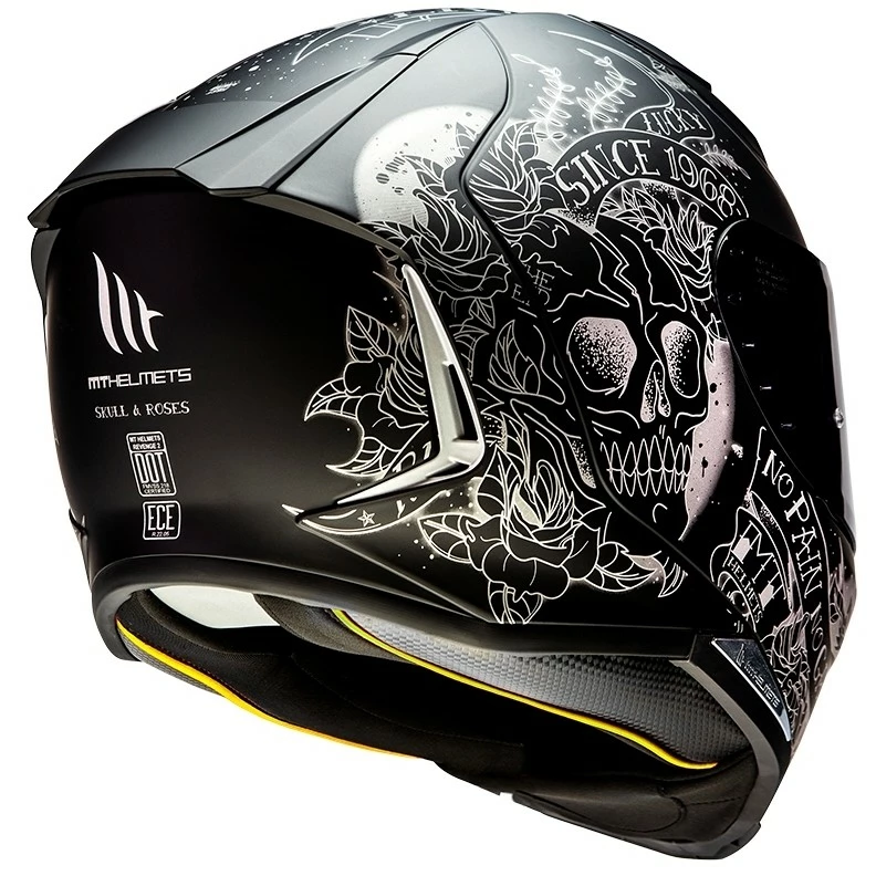MT Helmets Casque De Moto Intégral Mt Helmet REVENGE 2 Skull & Roses A1 Matt Black 4 MT Helmets Casque De Moto Intégral Mt Helmet REVENGE 2 Skull & Roses A1 Matt Black – Image 2