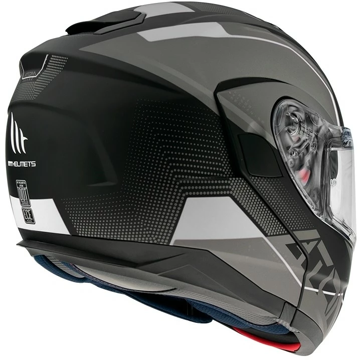 MT Helmets Casque De Moto Modulaire Approuvé P / J Mt Casque ATOM QUARK A0 Noir Blanc Brillant 6 MT Helmets Casque De Moto Modulaire Approuvé P / J Mt Casque ATOM QUARK A0 Noir Blanc Brillant – Image 4