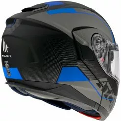MT Helmets Casque De Moto Modulaire Approuvé P / J Mt Casque ATOM QUARK A7 Matt Black Blue -MTT Helmets Magasin casque de moto modulaire approuve p j mt casque atom quark a7 matt black blue 102710