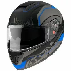 MT Helmets Casque De Moto Modulaire Approuvé P / J Mt Casque ATOM QUARK A7 Matt Black Blue -MTT Helmets Magasin casque de moto modulaire approuve p j mt casque atom quark a7 matt black blue 102713
