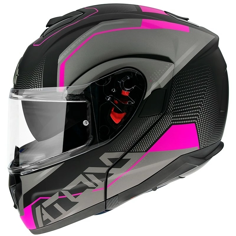 MTT Helmets Magasin -MTT Helmets Magasin casque de moto modulaire approuve p j mt casque atom quark a8 matt black pink 102715