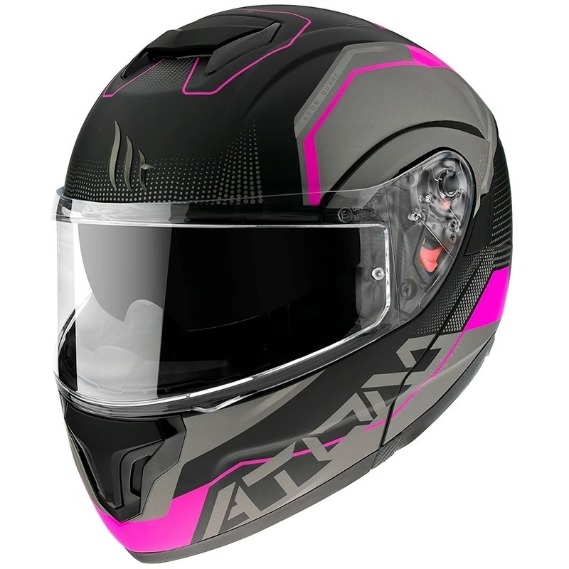 MTT Helmets Magasin -MTT Helmets Magasin casque de moto modulaire approuve p j mt casque atom quark a8 matt black pink 102716