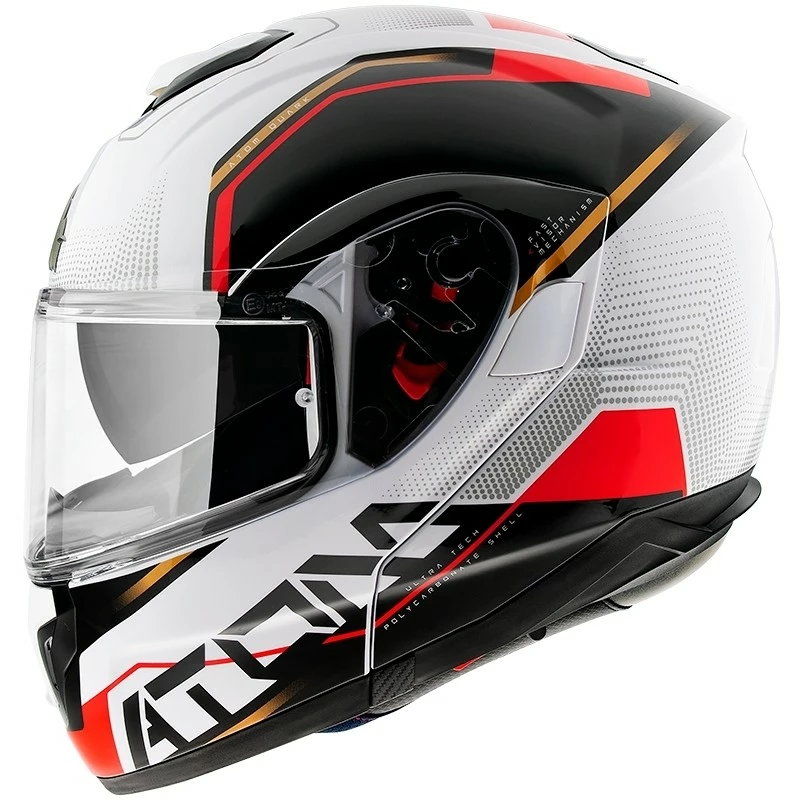 MT Helmets Casque De Moto Modulaire Approuvé P / J Mt Casque ATOM QUARK B5 Blanc Brillant Rouge 5 MT Helmets Casque De Moto Modulaire Approuvé P / J Mt Casque ATOM QUARK B5 Blanc Brillant Rouge – Image 3