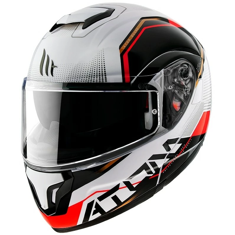 MT Helmets Casque De Moto Modulaire Approuvé P / J Mt Casque ATOM QUARK B5 Blanc Brillant Rouge 4 MT Helmets Casque De Moto Modulaire Approuvé P / J Mt Casque ATOM QUARK B5 Blanc Brillant Rouge – Image 2