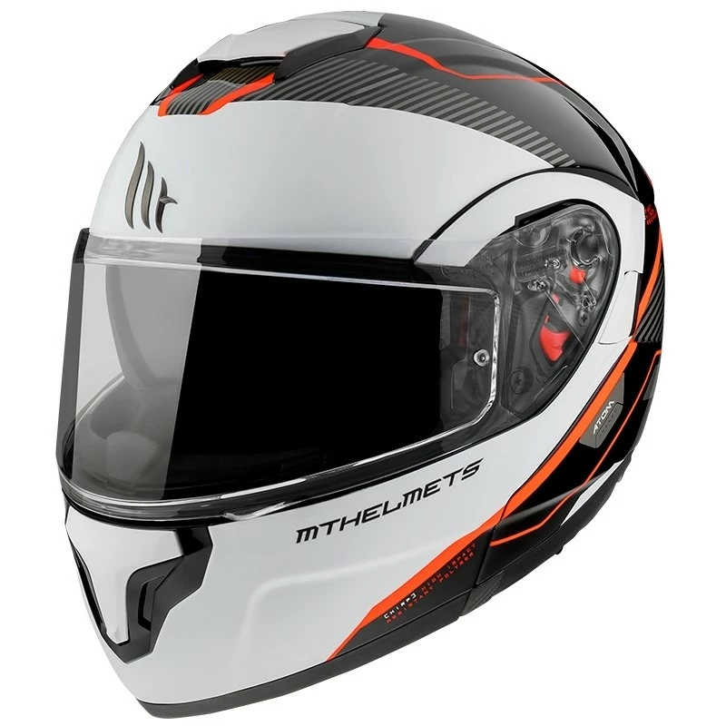 MT Helmets Casque De Moto Modulaire Approuvé P / J Mt Casque ATOM Sv OPENED B5 Blanc Noir Rouge Brillant 5 MT Helmets Casque De Moto Modulaire Approuvé P / J Mt Casque ATOM Sv OPENED B5 Blanc Noir Rouge Brillant – Image 3