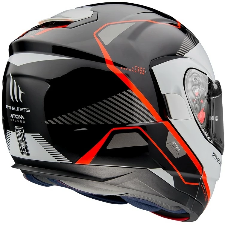 MT Helmets Casque De Moto Modulaire Approuvé P / J Mt Casque ATOM Sv OPENED B5 Blanc Noir Rouge Brillant 6 MT Helmets Casque De Moto Modulaire Approuvé P / J Mt Casque ATOM Sv OPENED B5 Blanc Noir Rouge Brillant – Image 4