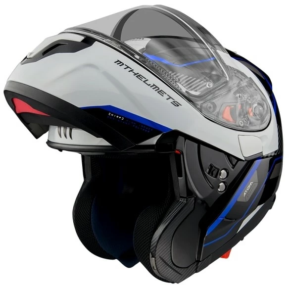 MT Helmets Casque De Moto Modulaire Approuvé P / J Mt Casque ATOM Sv OPENED B7 Blanc Noir Bleu Brillant 3 MT Helmets Casque De Moto Modulaire Approuvé P / J Mt Casque ATOM Sv OPENED B7 Blanc Noir Bleu Brillant