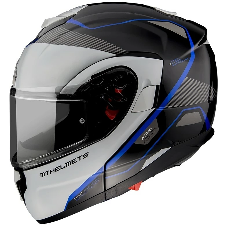 MT Helmets Casque De Moto Modulaire Approuvé P / J Mt Casque ATOM Sv OPENED B7 Blanc Noir Bleu Brillant 5 MT Helmets Casque De Moto Modulaire Approuvé P / J Mt Casque ATOM Sv OPENED B7 Blanc Noir Bleu Brillant – Image 3