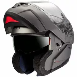 MT Helmets Casque De Moto Modulaire Approuvé P / J Mt Casque ATOM SV Solid Matt Grey