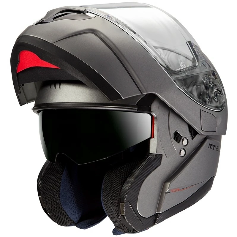MT Helmets Casque De Moto Modulaire Approuvé P / J Mt Casque ATOM SV Solid Matt Grey 3 MT Helmets Casque De Moto Modulaire Approuvé P / J Mt Casque ATOM SV Solid Matt Grey