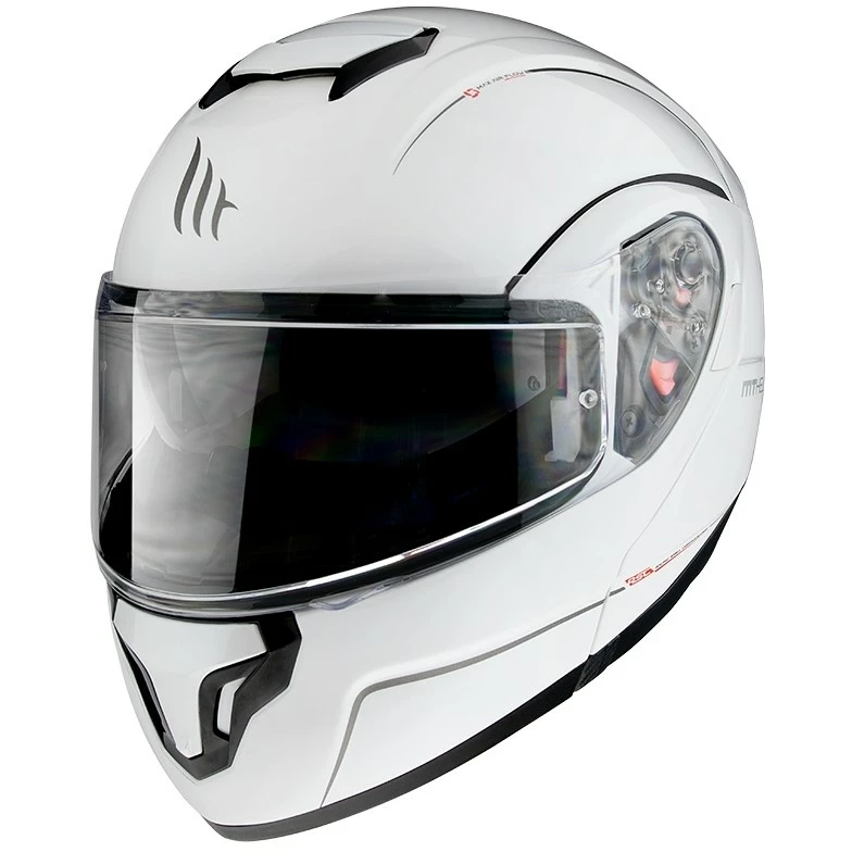 MT Helmets Casque De Moto Modulaire Approuvé P / J Mt Casque ATOM Sv Solid Pearl White 4 MT Helmets Casque De Moto Modulaire Approuvé P / J Mt Casque ATOM Sv Solid Pearl White – Image 2