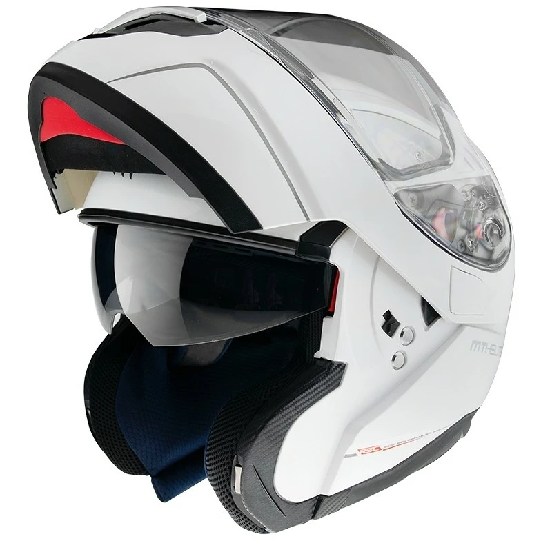 MT Helmets Casque De Moto Modulaire Approuvé P / J Mt Casque ATOM Sv Solid Pearl White 3 MT Helmets Casque De Moto Modulaire Approuvé P / J Mt Casque ATOM Sv Solid Pearl White