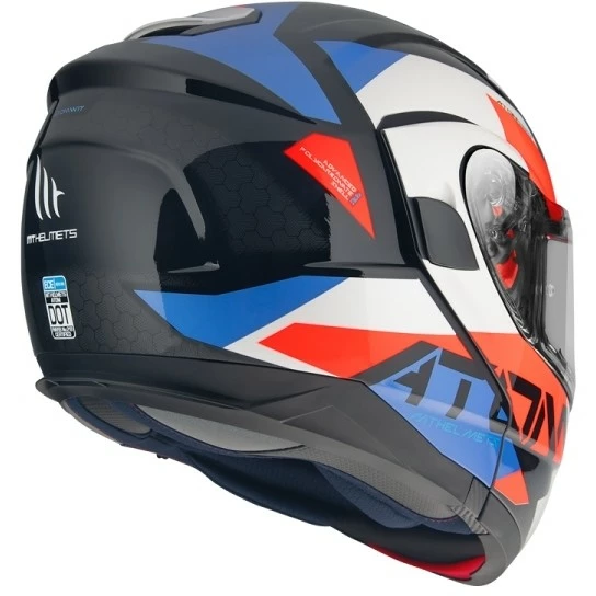 MT Helmets Casque De Moto Modulaire Approuvé P / J Mt Casque ATOM Sv W17 A7 Blanc Bleu Rouge Brillant 6 MT Helmets Casque De Moto Modulaire Approuvé P / J Mt Casque ATOM Sv W17 A7 Blanc Bleu Rouge Brillant – Image 4