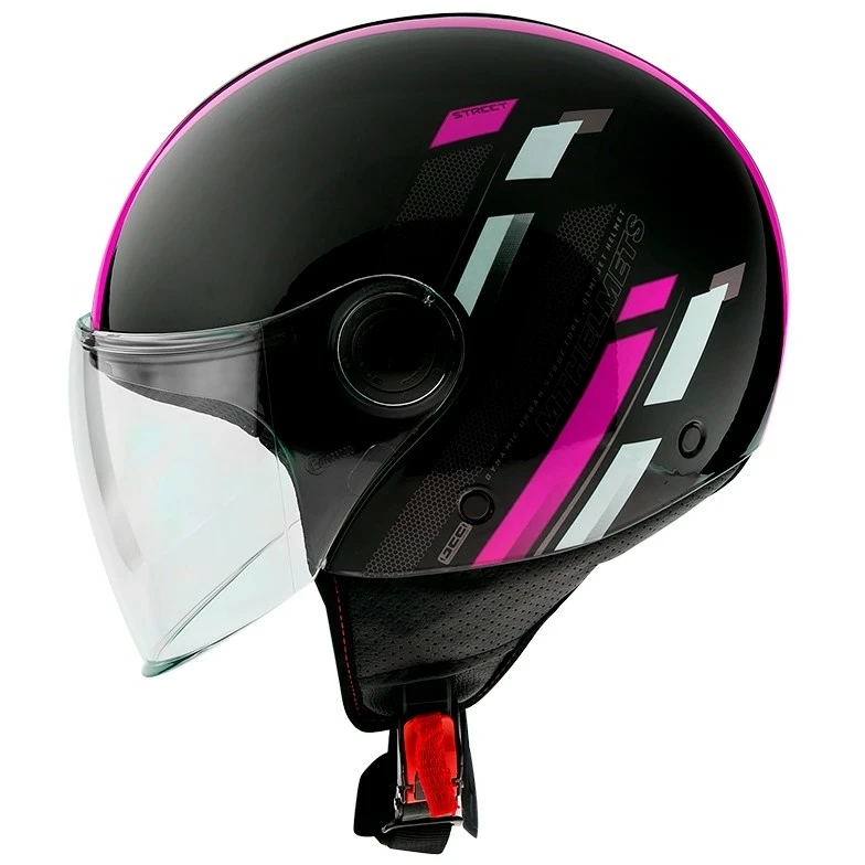 MT Helmets Casque Demi-Jet Mt Helmet Street SCOPE D8 Noir Rose Fluo 4 MT Helmets Casque Demi-Jet Mt Helmet Street SCOPE D8 Noir Rose Fluo – Image 2
