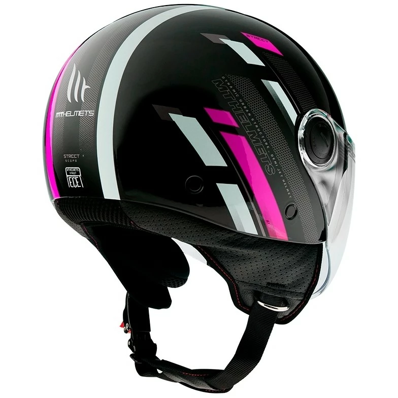 MT Helmets Casque Demi-Jet Mt Helmet Street SCOPE D8 Noir Rose Fluo 5 MT Helmets Casque Demi-Jet Mt Helmet Street SCOPE D8 Noir Rose Fluo – Image 3