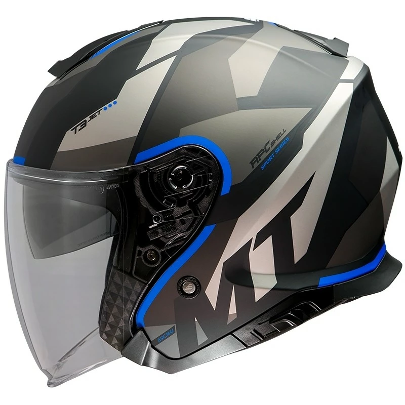 MT Helmets Casque Jet Mt Casque THUNDER Sv Jet BOW A3 Noir Mat Bleu 4 MT Helmets Casque Jet Mt Casque THUNDER Sv Jet BOW A3 Noir Mat Bleu – Image 2