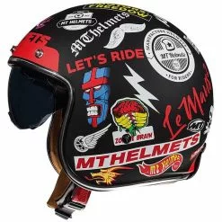 MT Helmets Casque Jet Vintage MT Casques Le Mans SV 2 ANARCHY A1 Noir Mat