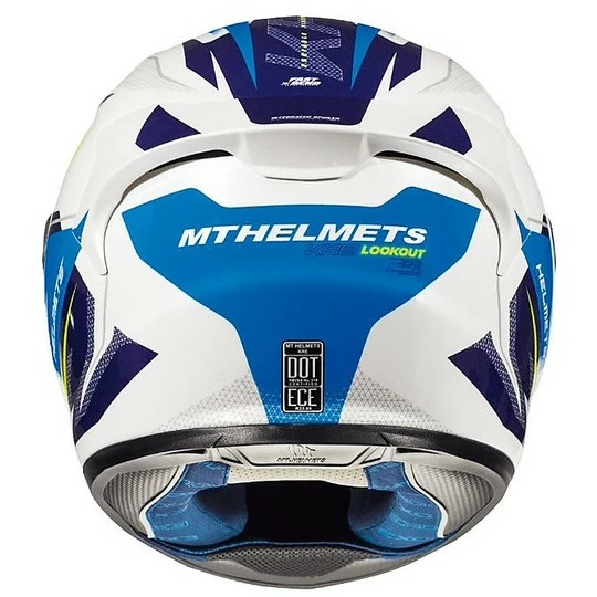 MT Helmets Casque Moto Intégral MT Casques KRE En Fibre G6 LookOut Blanc Brillant 6 MT Helmets Casque Moto Intégral MT Casques KRE En Fibre G6 LookOut Blanc Brillant – Image 4