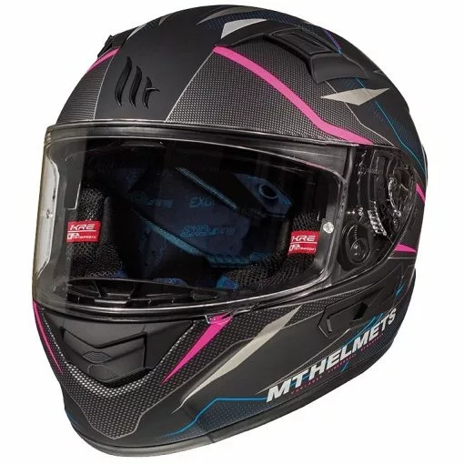 MT Helmets Casque Moto Intégral MT Casques KRE SV Double Visor Fibre Intrepid C3 Noir Rose Fluo Mat -MTT Helmets Magasin casque moto integral mt casques kre sv double visor fibre intrepid c3 noir rose fluo mat 112431