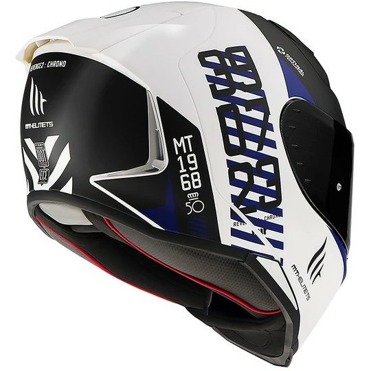 MT Helmets Casque Moto Intégral Mt Helmet REVENGE 2 CHRONO A7 Blanc Matt Blue 4 MT Helmets Casque Moto Intégral Mt Helmet REVENGE 2 CHRONO A7 Blanc Matt Blue – Image 2