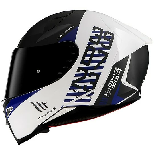 MT Helmets Casque Moto Intégral Mt Helmet REVENGE 2 CHRONO A7 Blanc Matt Blue 5 MT Helmets Casque Moto Intégral Mt Helmet REVENGE 2 CHRONO A7 Blanc Matt Blue – Image 3