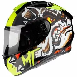 MT Helmets Casque Moto Intégral Mt Helmet TARGO Crazy Dog G3 Glossy Fluo Yellow -MTT Helmets Magasin casque moto integral mt helmet targo crazy dog g3 glossy fluo yellow 126112