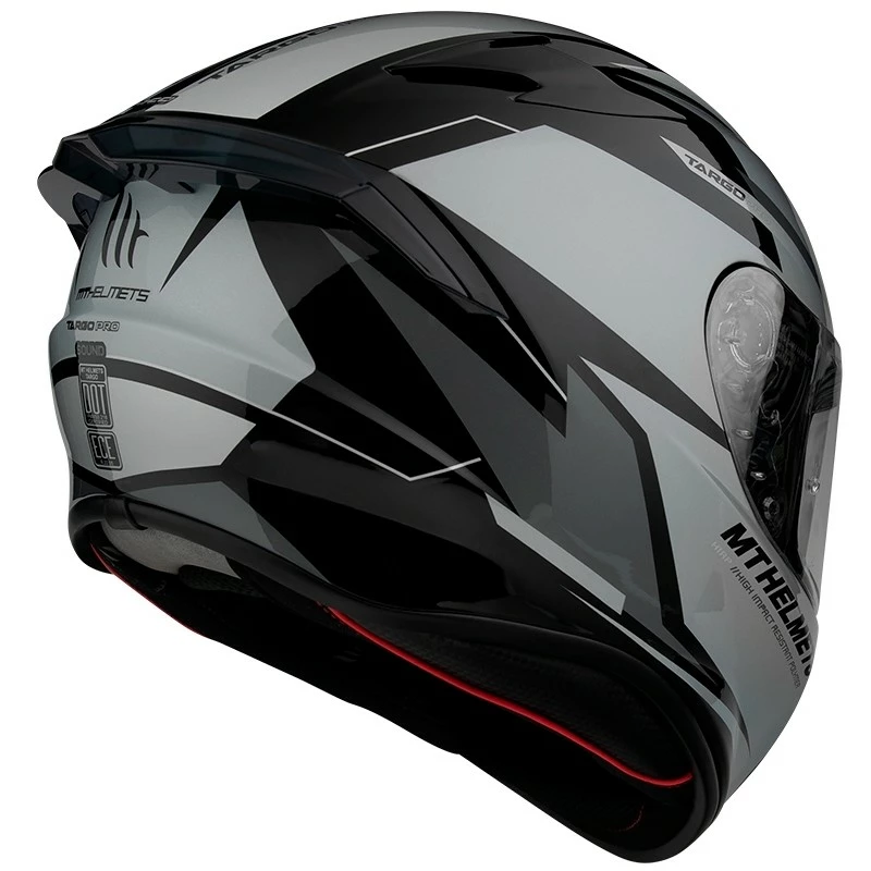 MT Helmets Casque Moto Intégral Mt Helmet TARGO PRO Sound A2 Glossy Grey 4 MT Helmets Casque Moto Intégral Mt Helmet TARGO PRO Sound A2 Glossy Grey – Image 2