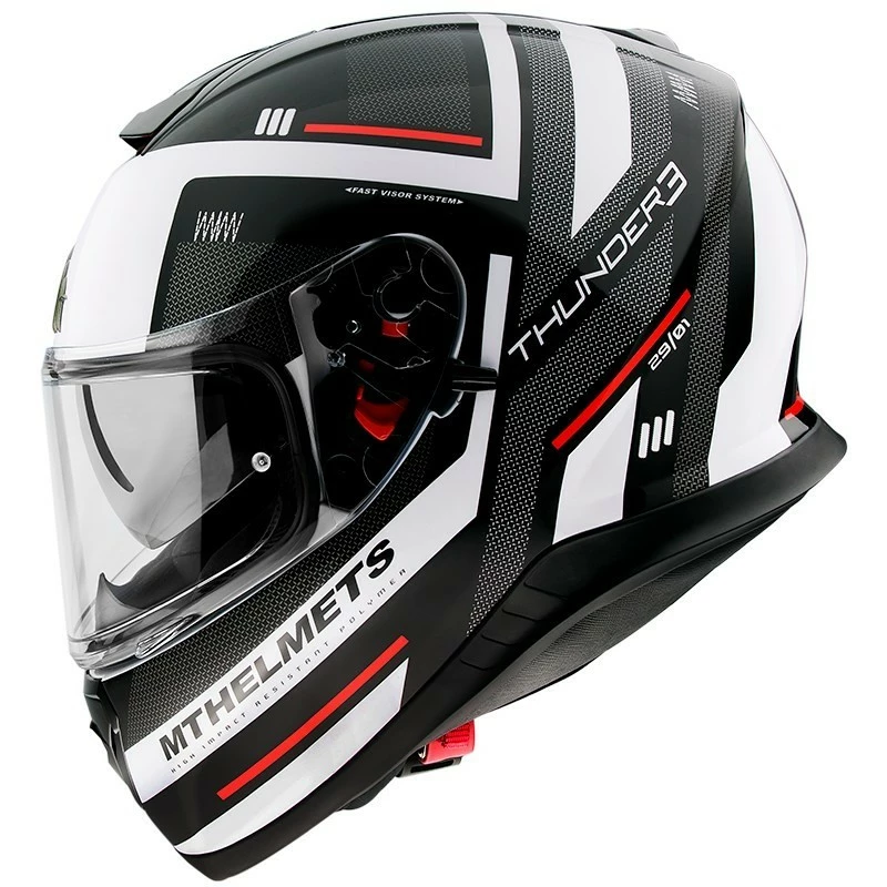 MT Helmets Casque Moto Intégral Mt Helmet THUNDER 3 Sv CARRY E0 Glossy White 5 MT Helmets Casque Moto Intégral Mt Helmet THUNDER 3 Sv CARRY E0 Glossy White – Image 3