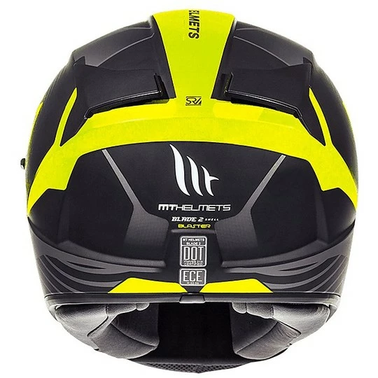 Casque Moto Intégral MT Helmets Blade 2 Evo Double Visor B4 Blaster Jaune Fluo 4 Casque Moto Intégral MT Helmets Blade 2 Evo Double Visor B4 Blaster Jaune Fluo – Image 2