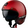 MT Helmets Casque Moto Jet Custom MT Casques Le Mans 2 SV CAFE 'RACER B5 Rouge Mat