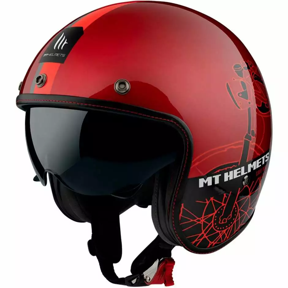 MT Helmets Casque Moto Jet Custom MT Casques Le Mans 2 SV CAFE 'RACER B5 Rouge Mat 3 MT Helmets Casque Moto Jet Custom MT Casques Le Mans 2 SV CAFE 'RACER B5 Rouge Mat