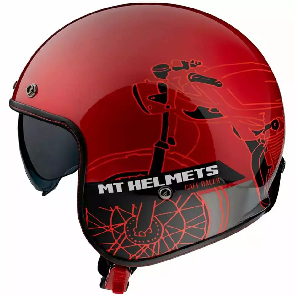MT Helmets Casque Moto Jet Custom MT Casques Le Mans 2 SV CAFE 'RACER B5 Rouge Mat 5 MT Helmets Casque Moto Jet Custom MT Casques Le Mans 2 SV CAFE 'RACER B5 Rouge Mat – Image 3