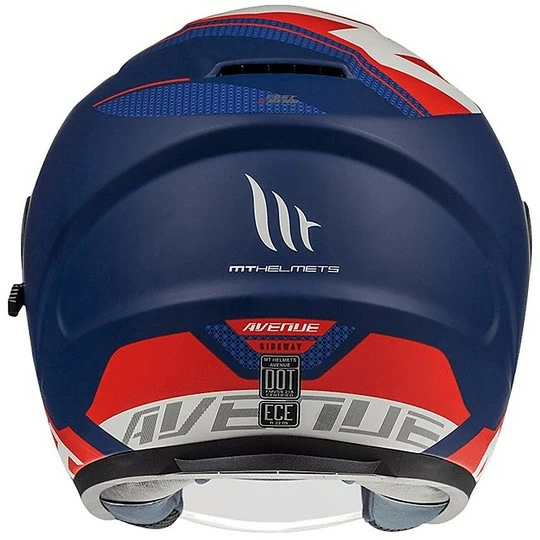 MT Helmets Casque Moto Jet Double Visor MT Casques AVENUE SV SIDEWAY J0 Bleu Mat Blanc 4 MT Helmets Casque Moto Jet Double Visor MT Casques AVENUE SV SIDEWAY J0 Bleu Mat Blanc – Image 2