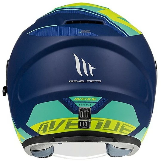 MT Helmets Casque Moto Jet Double Visor MT Casques AVENUE SV SIDEWAY J3 Bleu Mat Jaune 4 MT Helmets Casque Moto Jet Double Visor MT Casques AVENUE SV SIDEWAY J3 Bleu Mat Jaune – Image 2