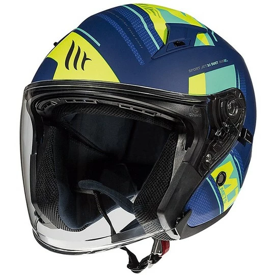 MT Helmets Casque Moto Jet Double Visor MT Casques AVENUE SV SIDEWAY J3 Bleu Mat Jaune 6 MT Helmets Casque Moto Jet Double Visor MT Casques AVENUE SV SIDEWAY J3 Bleu Mat Jaune – Image 4