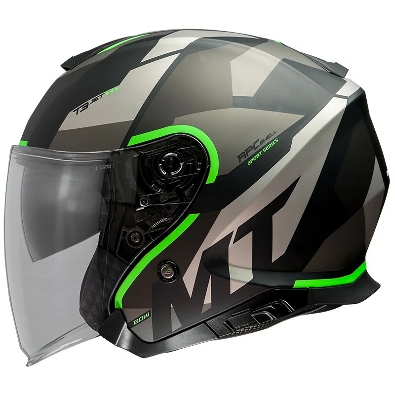 MT Helmets Casque Moto Jet Mt Helmet THUNDER Sv Jet BOW A6 Matt Black Green Fluo 3 MT Helmets Casque Moto Jet Mt Helmet THUNDER Sv Jet BOW A6 Matt Black Green Fluo