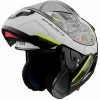 MT Helmets Casque Moto Modulaire Approuvé P / J Mt Casque ATOM Sv OPENED B3 Blanc Brillant Jaune Fluo