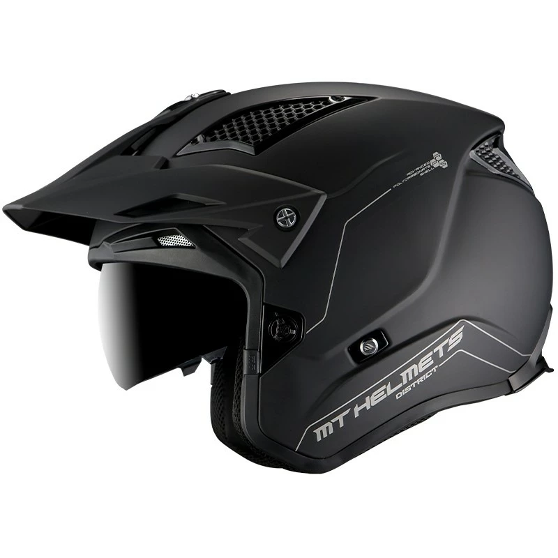 MT Helmets Casque Moto Trial MT Casques DISTRICT Solid A1 Matt Black 4 MT Helmets Casque Moto Trial MT Casques DISTRICT Solid A1 Matt Black – Image 2
