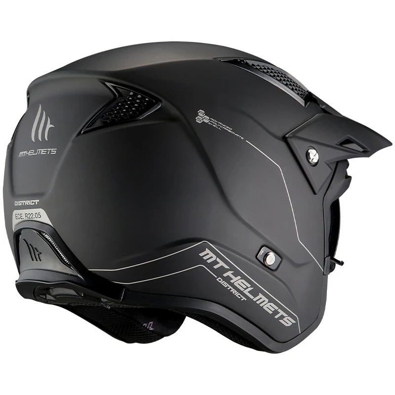 MT Helmets Casque Moto Trial MT Casques DISTRICT Solid A1 Matt Black 5 MT Helmets Casque Moto Trial MT Casques DISTRICT Solid A1 Matt Black – Image 3